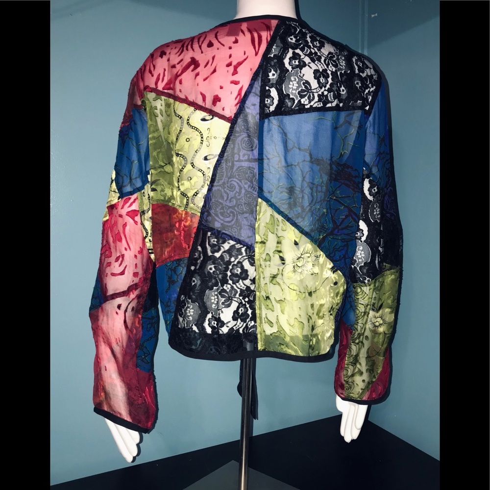 CHICO’S• Patchwork Tie-Front Blouse • size (M)* - Picture 5 of 7